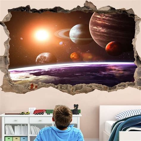 Planets Space Solar System Wall Sticker Mural Decal Print Art Etsy