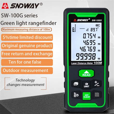 Sndway Laser Range Finder M M M Green Light Distance Meter