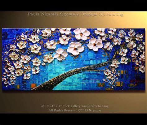 ORIGINAL Abstract Contemporary Blooming Tree Oil Painting Etsy