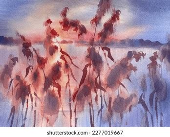 Pussy Willow Twigs Blue Yellow Watercolor Stock Illustration 2260620035 Shutterstock