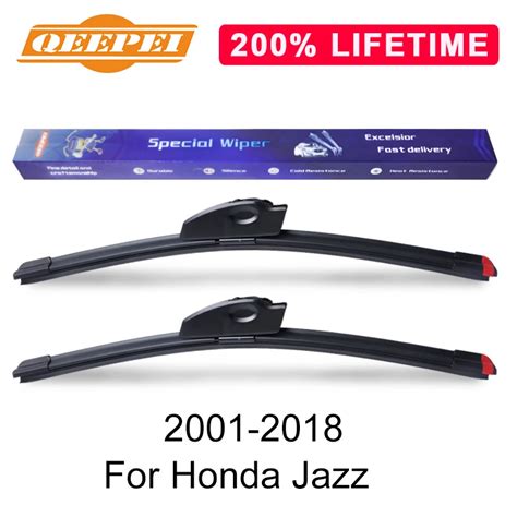 Qeepei Replace Wiper Blade For Honda Jazz 2001 2018 Silicone Rubber