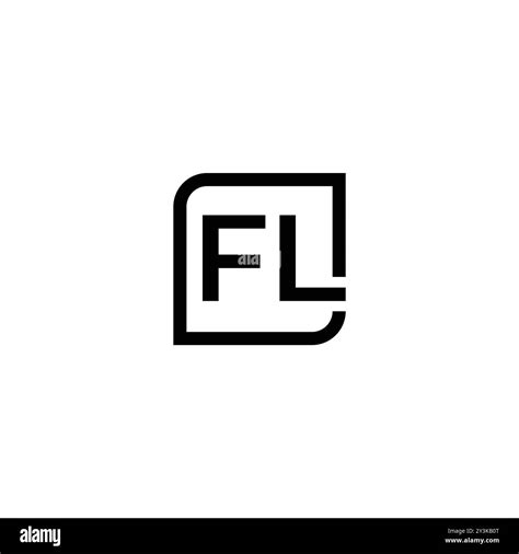 Simple Initial Letter FL Logo Concept Design Template Vector