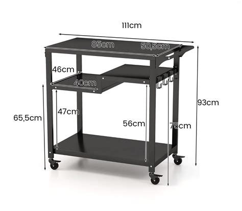 Wózek kuchenny z blatem i 3 półkami pod grilla Tanio w Costway pl