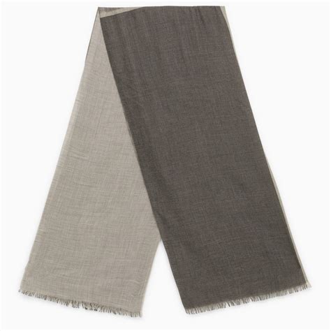 Brunello Cucinelli Lead Coloured Cashmere And Silk Scarf TheDoubleF