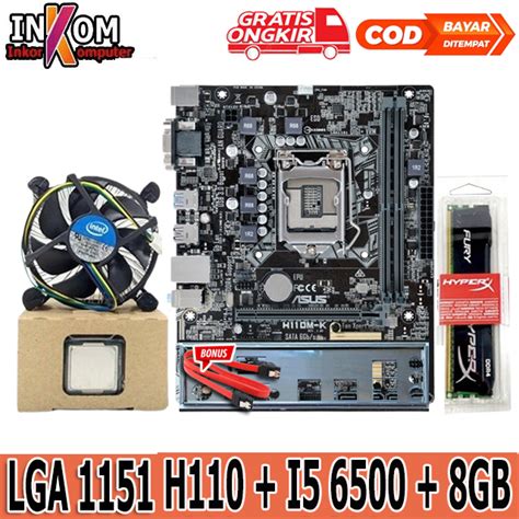 Jual Paket Mobo H110 LGA 1151 DDR4 Plus Ram Hyper X Processor I5 6500