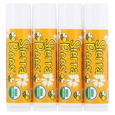 Sierra Bees Organic Lip Balms Honey 4 Pack 15 Oz 425 G Each