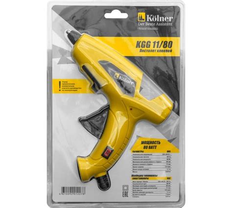 Клеевой пистолет Kolner KGG 11/80 80Вт, клеевые стержни 11мм, кн11-80 ...