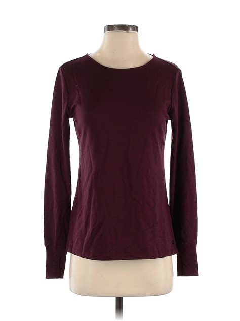 Ideology Solid Burgundy Long Sleeve Top Size Xs Off Thredup