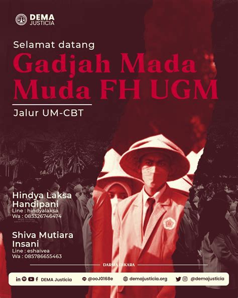 Dewan Mahasiswa Justicia Fh Ugm On Twitter Selamat Datang Gamada Fh