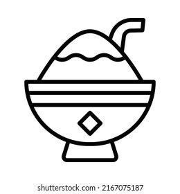 Shaved Ice Icon Line Art Style Stock Vector Royalty Free