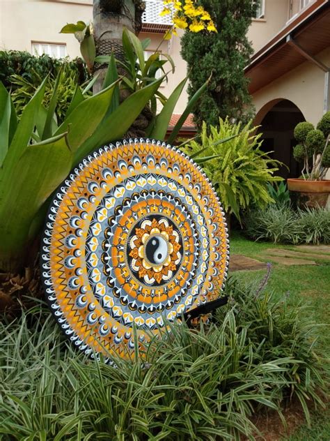 Mandala Pintada A Mão Em Mdf 90 Cm De Diâmetro Elo7