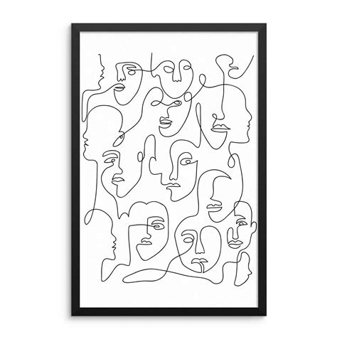 Buy Single Line Face Art Print Minimalist Woman Line Drawing Line Art