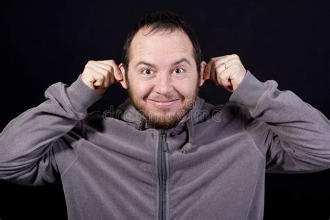 Man Making Silly Face Pulling His Ears Stock Photos Free Royalty