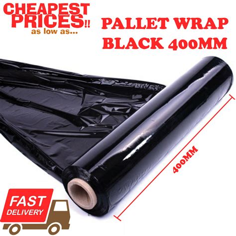 Black Pallet Stretch Shrink Wrap Cast Parcel Packing Cling Film Strong