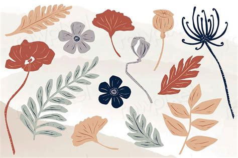 Botanical Leaves Illustration Clipart Set Premium Psd Rawpixel