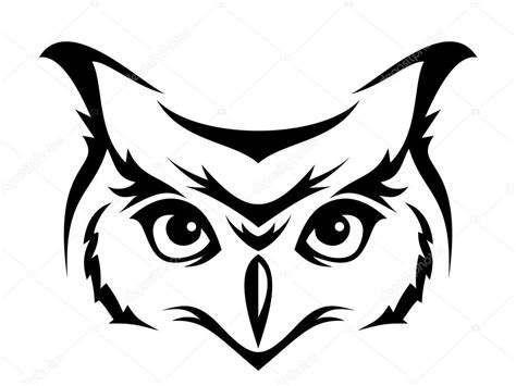 Head Of Horned Owl Vector Illustration — Stock Vector © Naddya 23174742