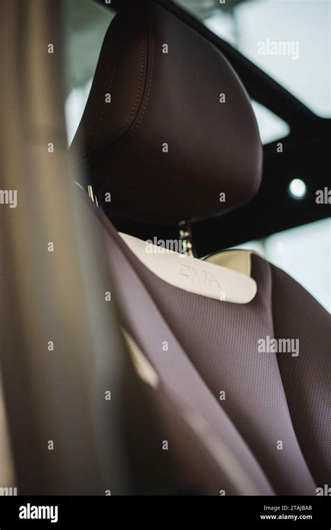 Leather Texture On The Passenger Seat Stock Photo Alamy