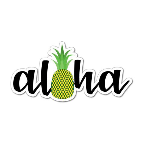 Pineapple Aloha Hawaii Beach Summer Vibes Laptop Car Sticker Decal