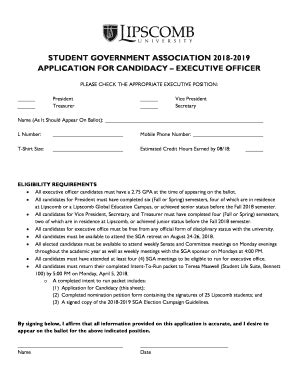 Fillable Online 2018 Executive Officer Nomination Form Docx Fax Email