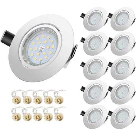 Spot Led Encastrable Orientables 230v Lumière Blanc Froid 6000k 5w