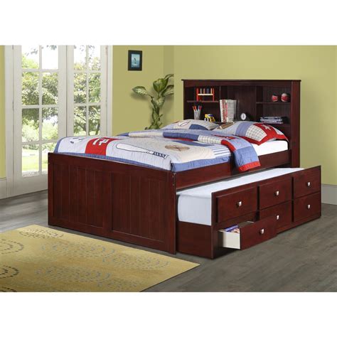 Full Bookcase Captains Trundle Bed