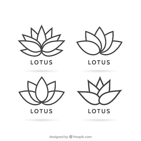 Variedad De Logotipos Flor De Loto Vector Premium