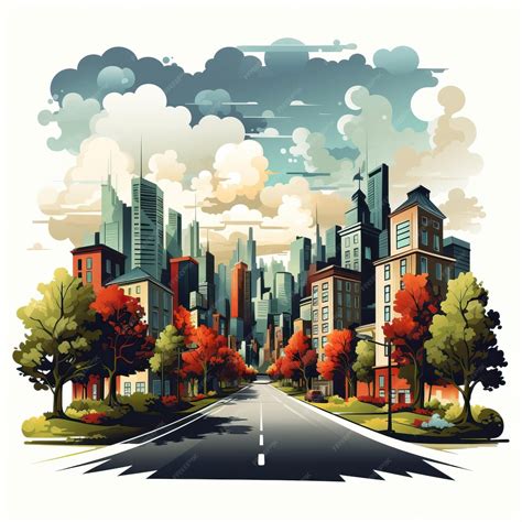 Premium Vector | Flat Design Vector Urban Design On White Background