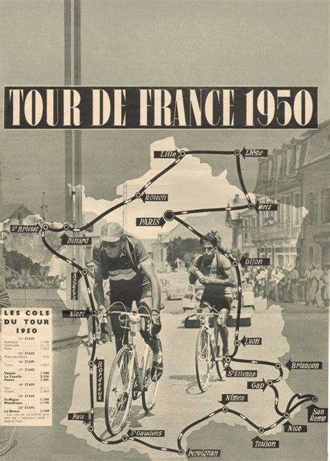 Tour De France 1950 Cycling France Cycling Art Cycling Posters