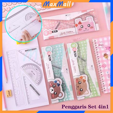 Jual Penggaris Set Isi Penggaris Fancy Set Isi Model Garisan Set