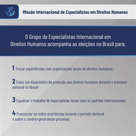 Missão Internacional de Especialistas em Direitos Humanos acompanha