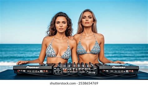 Beautiful Two Women Blonde Brunette Dj AI Generated Image 2538654769 Shutterstock