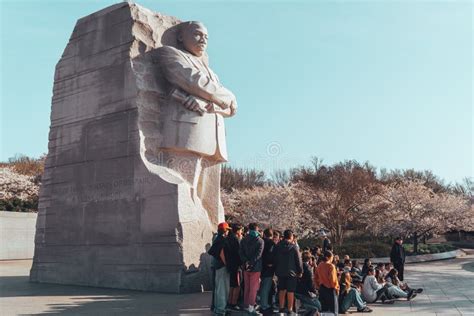 Tour Group Poses In Front Of The Martin Luther King Jr Memorial