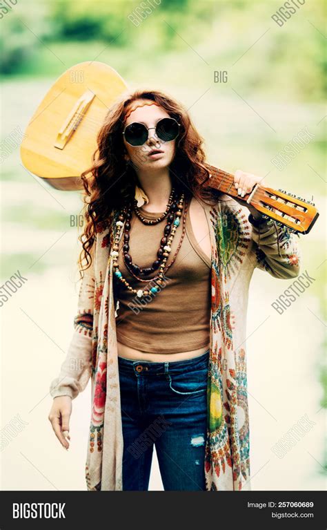 Beautiful Hippie Girl Image And Photo Free Trial Bigstock