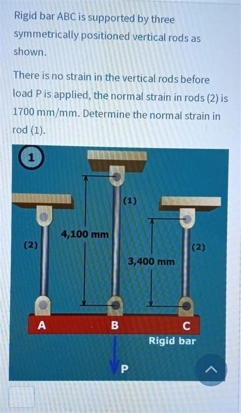 Solved Rigid Bar Abc Is Supported By Three Symmetrically Chegg