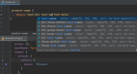 Tailwind CSS—WebStorm