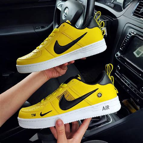 Купить Мужские кроссовки Nike Air Force 1 желтые кожаные Найк Аир Форс ...