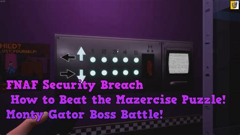 FNAF Security Breach How To Beat The Mazercise Puzzle EASY THIS IS