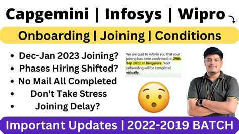 Wipro Capgemini Infosys Joining Onboarding Shifted Dec Jan 2023 Delay