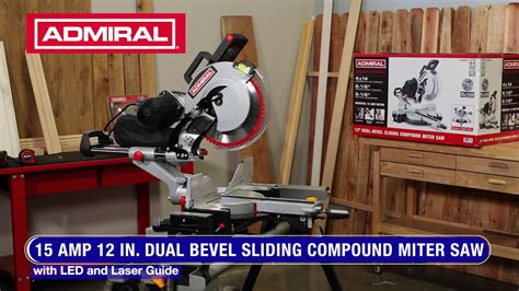 Admiral 12 In Dual Bevel Sliding Compound Miter Saw With Led And Laser Guide Item 64686 Youtube