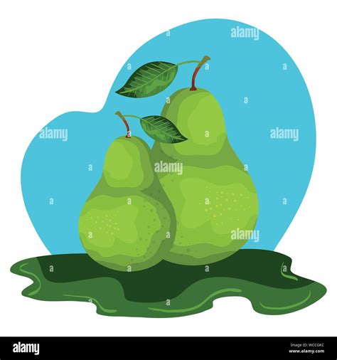 Fresh Pear Fruit Nature Icon Stock Vector Image Art Alamy