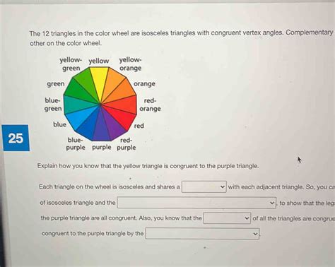 The Triangles In The Color Wheel Are Isosceles Triangles With