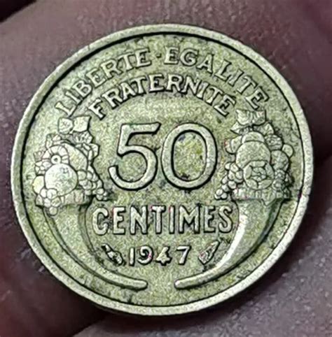 TRÈS RARE 50 Centimes MORLON 1947 BRONZE ALUMINIUM TTB EUR