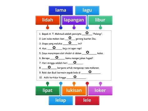 Kata Berawalan Suku Kata La Li Lu Le Lo Bahasa Indonesia