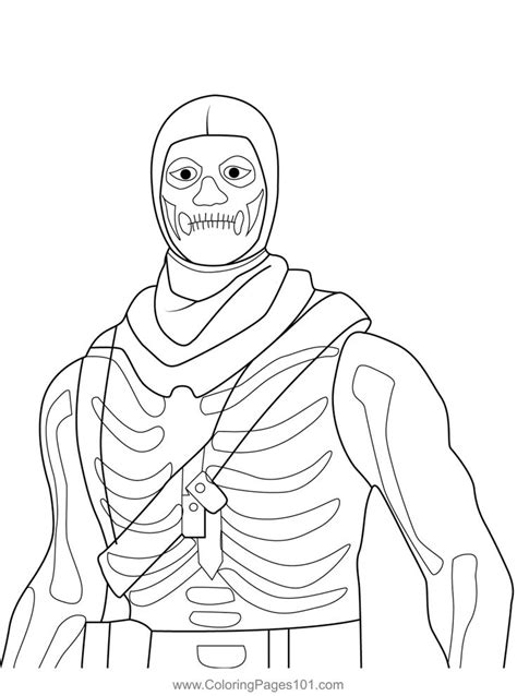 Skull Trooper Fortnite Coloring Page Coloring Pages Halloween