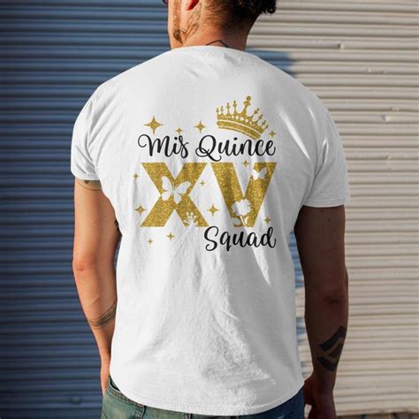 15Th Birthday Mis Quince Squad Quinceanera Men S Back Print T Shirt