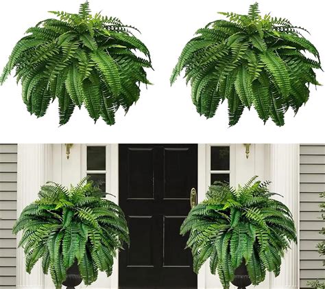 Amazon Mgstn Growhabity Ferns Uv Resistant Lifelike Artificial