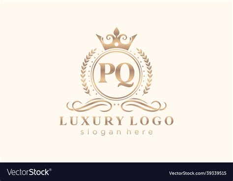 Initial Pq Letter Royal Luxury Logo Template Vector Image