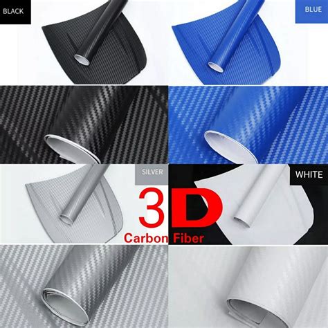 X Cm D Black Carbon Fiber Vinyl Car Wrap Sheet Roll Film Car