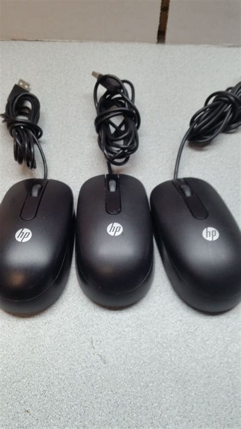 Lot Of 3 Genuine HP USB Optical Mouse 672652 001 Black Wired 2 Button