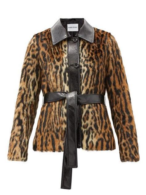 Buy Stand Studio Stand Studio Cora Belted Leopard Print Faux Fur Jacket